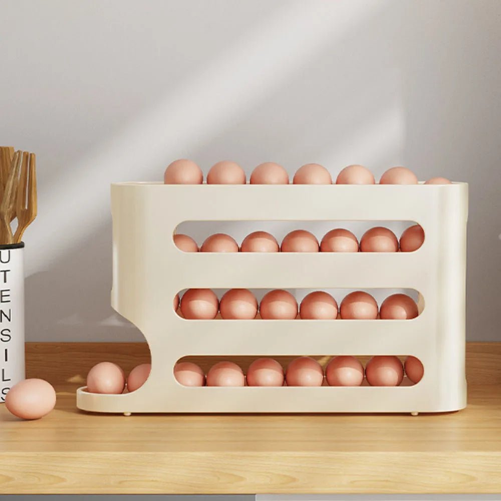 Caja de Almacenamiento de Huevos para Refrigerador - Dispensador de Huevos de Gran Capacidad con 4 Niveles para la Nevera