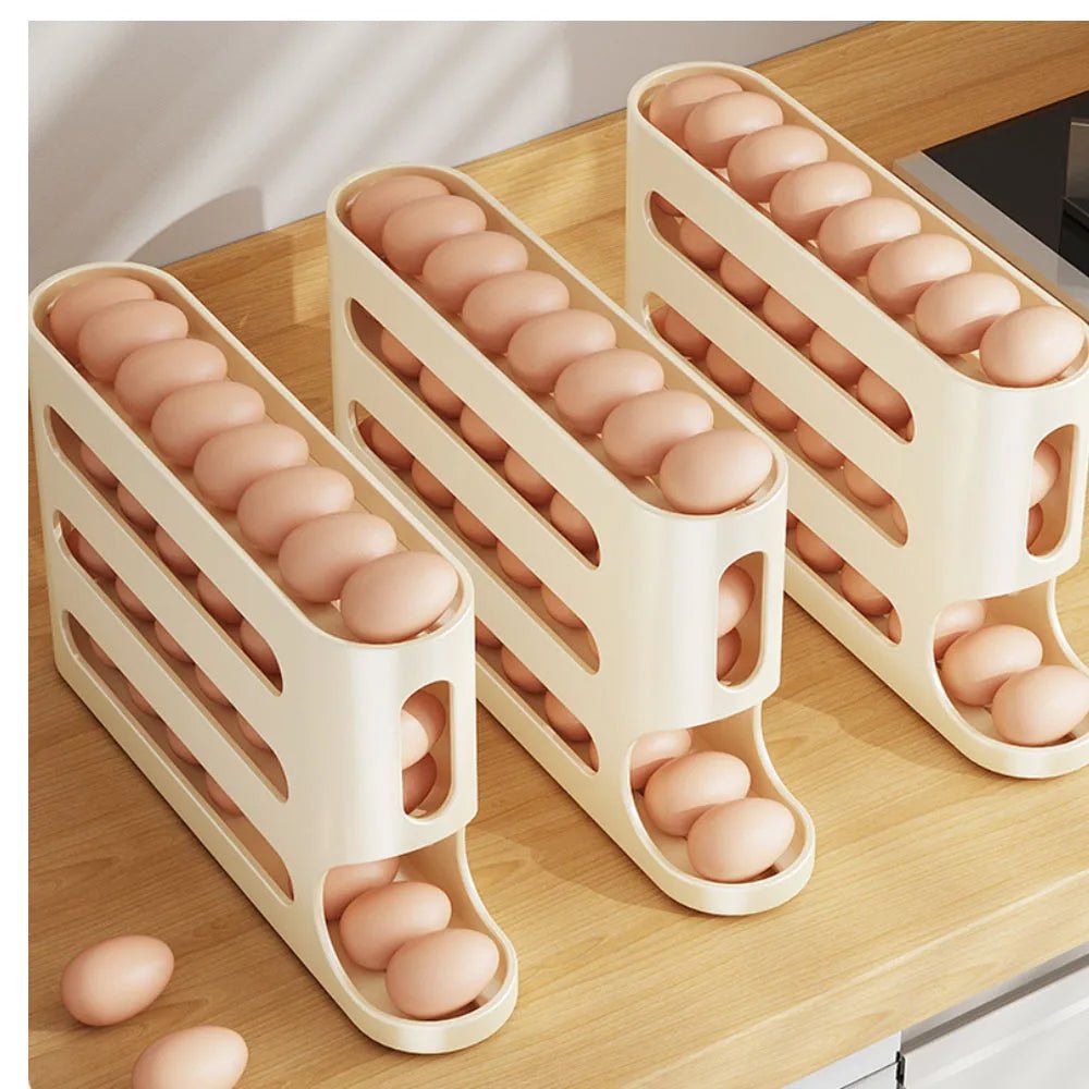Caja de Almacenamiento de Huevos para Refrigerador - Dispensador de Huevos de Gran Capacidad con 4 Niveles para la Nevera