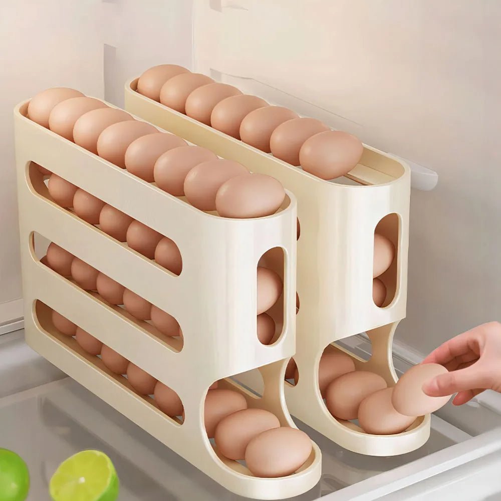 Caja de Almacenamiento de Huevos para Refrigerador - Dispensador de Huevos de Gran Capacidad con 4 Niveles para la Nevera